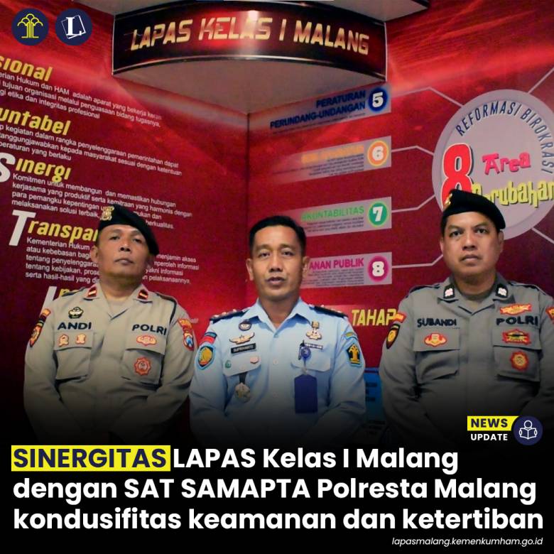 Sinergitas Lapas Kelas I Malang dengan Samapta Polresta Malang Jaga Kamtibmas